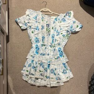 LoveShackFancy Blue Floral Dress